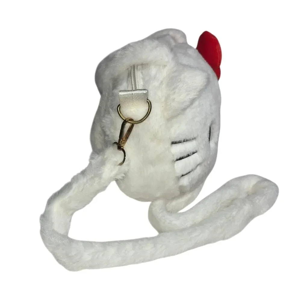 Hello Kitty Ultra Plush Crossbody Bag Embroidered Face 3D Bow